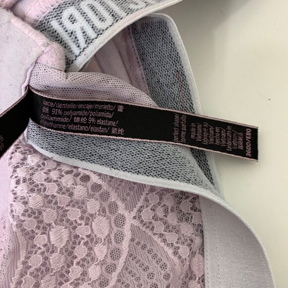 Victoria’s Secret Perfect Shape Logo Tape Bra in Pink Lace Size 36DD - Picture 6 of 6